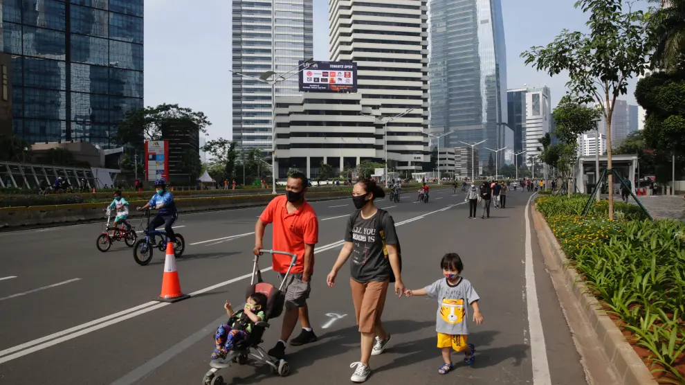 Car free day amid coronavirus outbreak in Jakarta