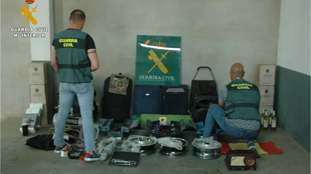 Objetos robados por los dos detenidos en La Almunia de Doña Godina.