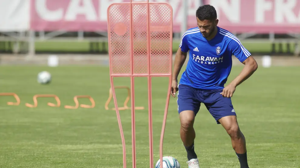 Luis Suárez, en el entrenamiento de este viernes en la Ciudad Deportiva.