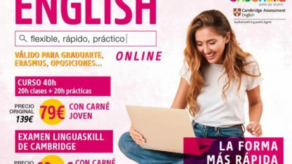 Cartel Promoción cursos y examen inglés