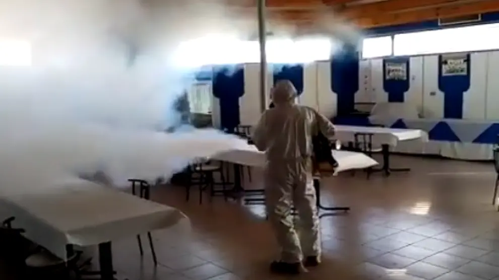 Desinfección en las instalaciones del Real Zaragoza