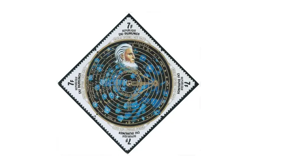 Sello dedicado a Ptolomeo y emitido en Burundi (1973)