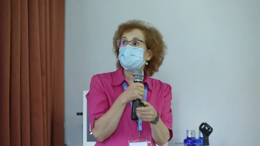 La investigadora Margarita del Val a finales de julio en un acto en San Lorenzo de El Escorial.