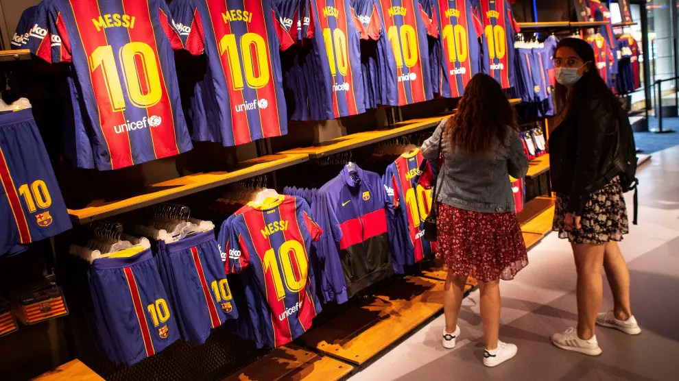 Camisetas de Messi, aún a la venta en el Museo del FC Barcelona