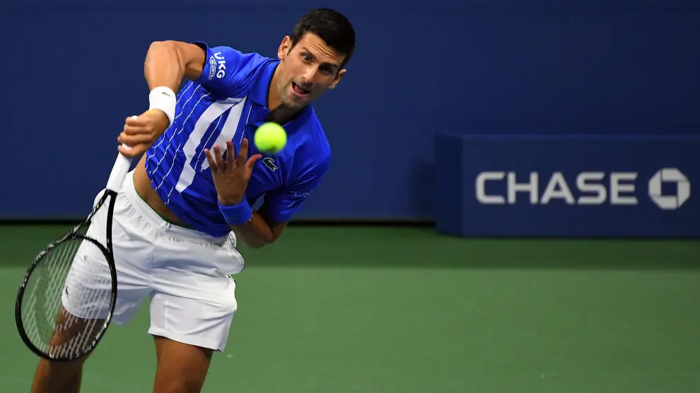 Novak Djokovic en un partido este lunes en Estados Unidos.