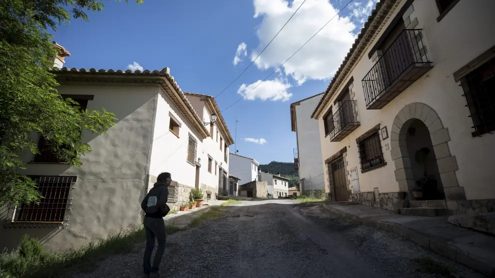 Una calle del pueblo turolense de Olba.