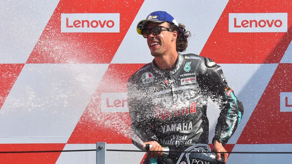 El piloto italiano Franco Morbidelli (Yamaha) se ha llevado este domingo en el Gran Premio de San Marino