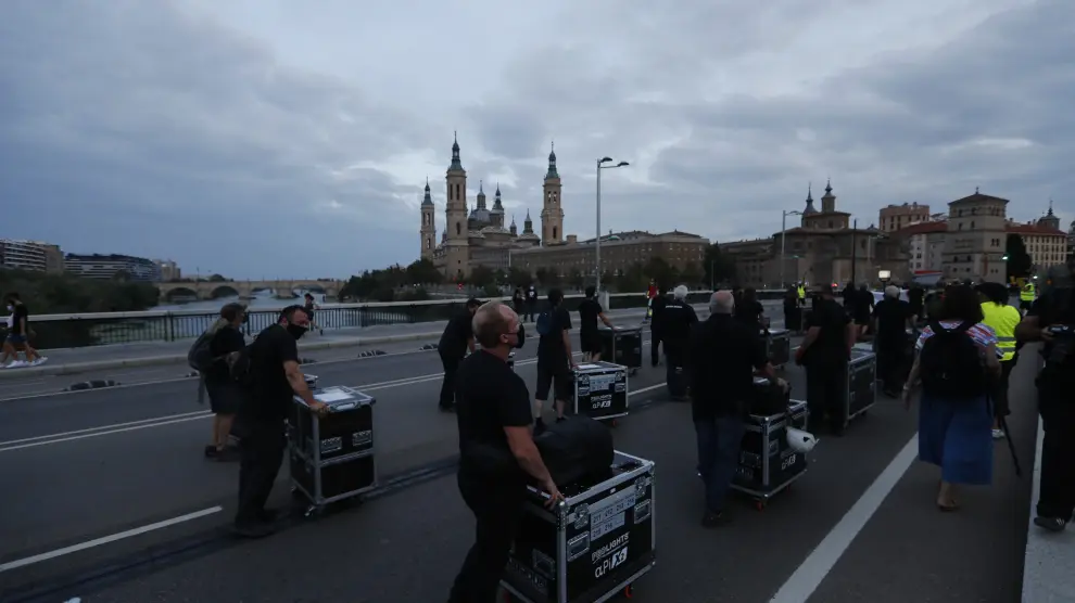 Protesta de trabajadores del sector del espectáculo en Zaragoza