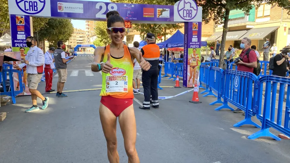 La turolense Alicia Pérez tras proclamar campeona en la carrera