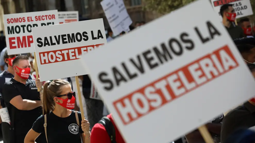 Protestas del sector hostelero este fin de semana en Valencia.