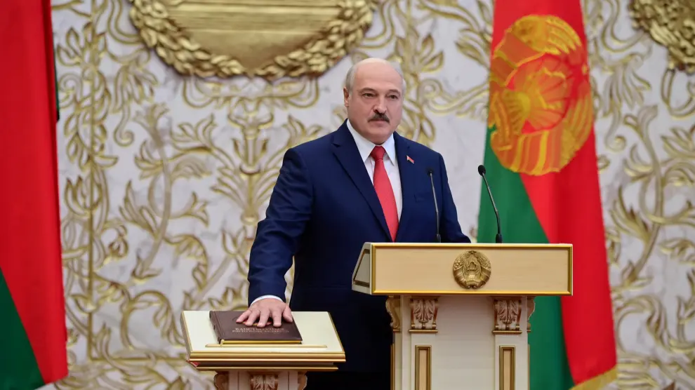 Alexander Lukashenko, durante la toma de posesión como presidente de Bielorrusia.