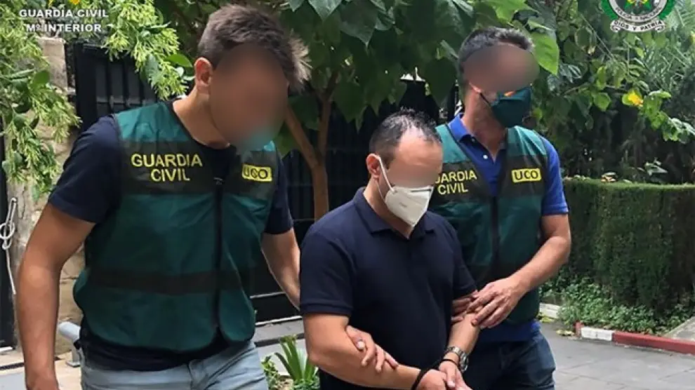 El expolicía colombiano tras su arresto por la Guardia Civil.