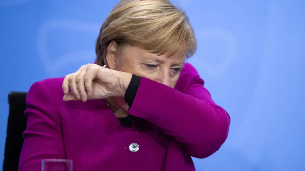 Angela Merkel, el miércoles, durante el anuncio de nuevas restricciones.