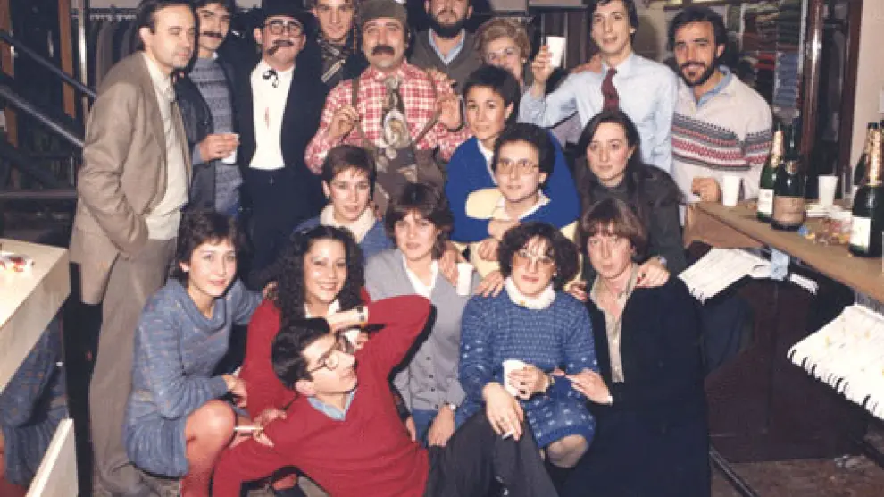 Empleados de Reyfi en la Navidad de 1981.
