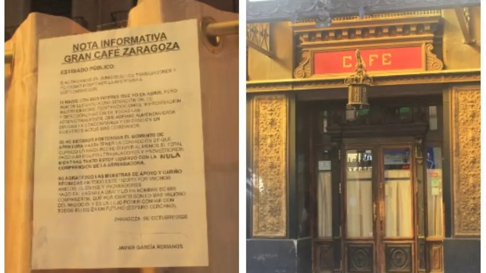 El Gran Café Zaragoza, cerrado desde junio.