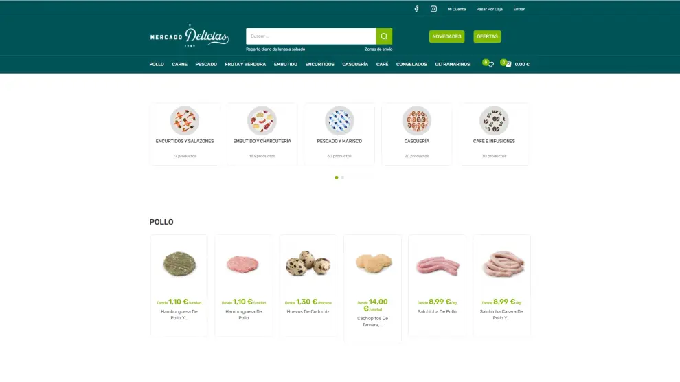 Web del Mercado Delicias.