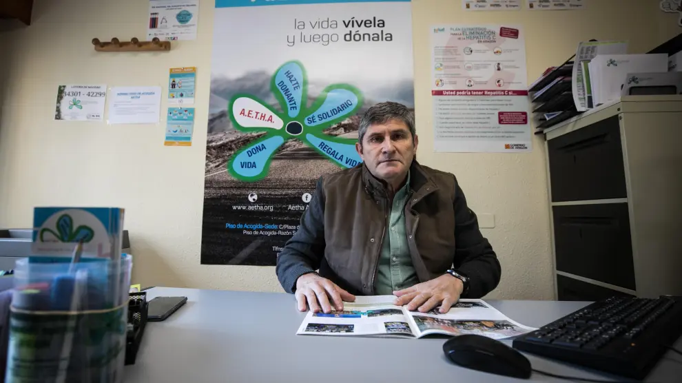 Javier Arredondo, presidente de la Asociación de Enfermos y Trasplantados Hepáticos de Aragón (Aetha).
