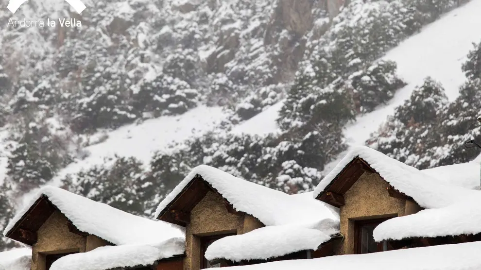 Imagen de una nevada en Andorra la Vella.