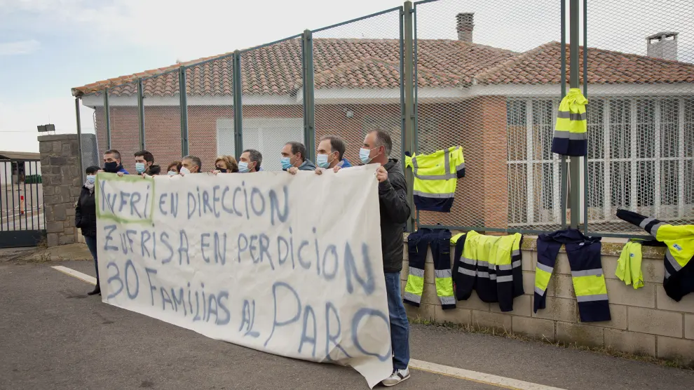 Protesta conta los despidos de Zufrisa en Calatorao