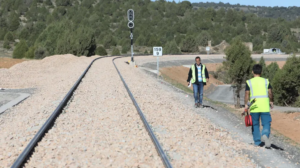 Obras en el ramal ferroviario, Teruel y Puebla de Valverde /04-10-19/foto:Javier Escriche [[[FOTOGRAFOS]]][[[HA ARCHIVO]]]