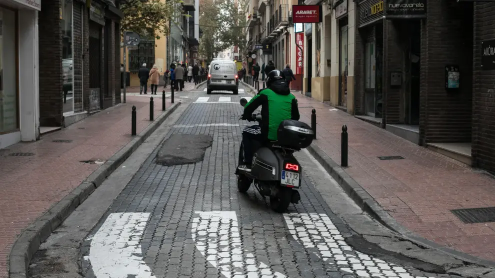 Un tramo de la calle de San Miguel, en Zaragoza.