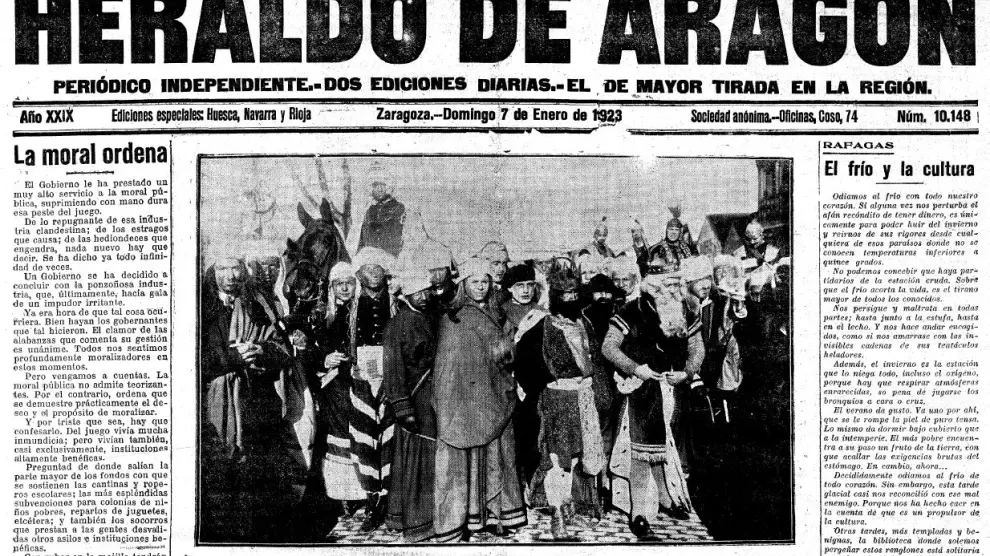 En 7 de enero de 1923, HERALDO elogia la iniciativa de los estudiantes de Medicina al organizar una Cabalgata de Reyes Magos para repartir juguetes «a los pobres niños acogidos en los establecimientos de beneficencia» de la capital