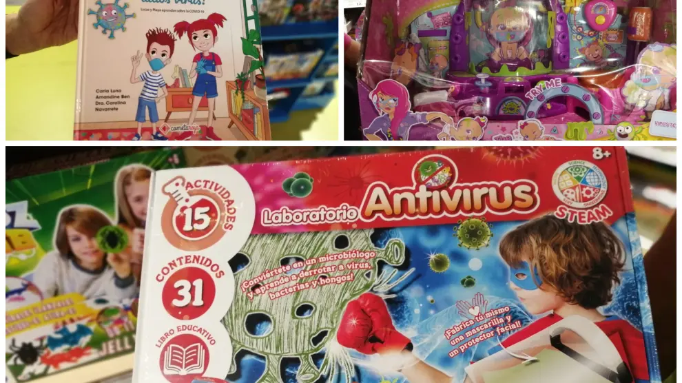Algunos de los juguetes relacionados con el coronavirus.