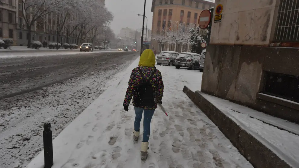 Nieve en Zaragoza por la borrasca Filomena