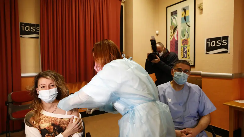 Vacunación en la residencia la Romareda de Zaragoza