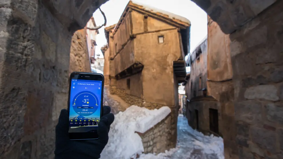 Ola de frío en Albarracín, el 13 de enero