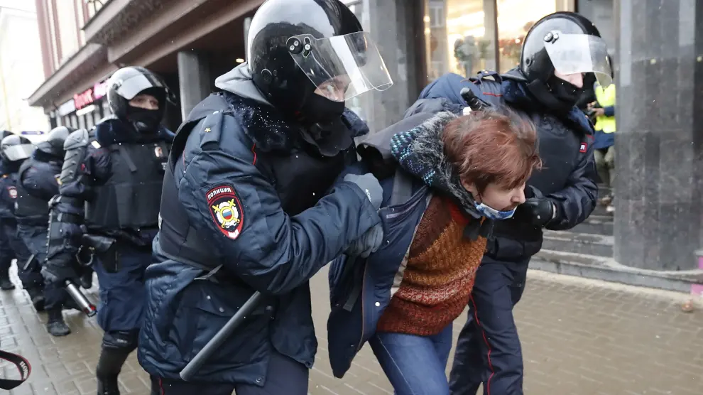 Detenciones masivas en Moscú en las manifestaciones de apoyo a Malvani