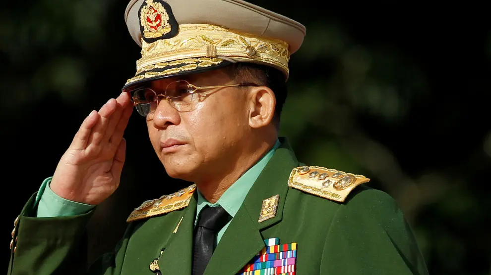Foto de archivo del comandante jefe del Ejército, Min Aung Hlaing