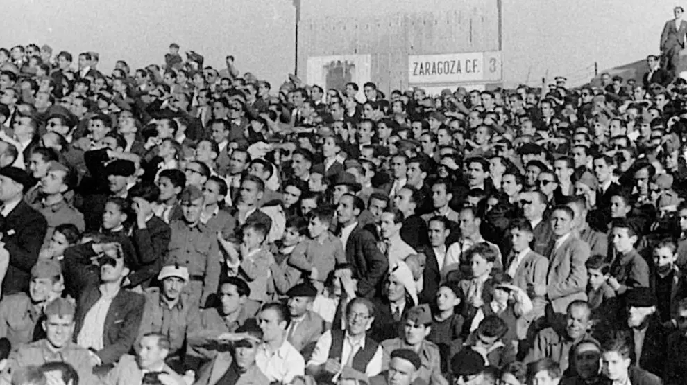 Las gradas de Torrero se volvieron a llenar el 24 de julio de 1938 para ver el retorno del Zaragoza.