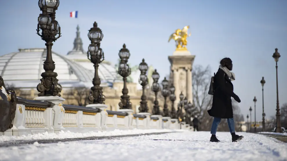 Paris blanketed in snow as winter chill sweeps across northern France