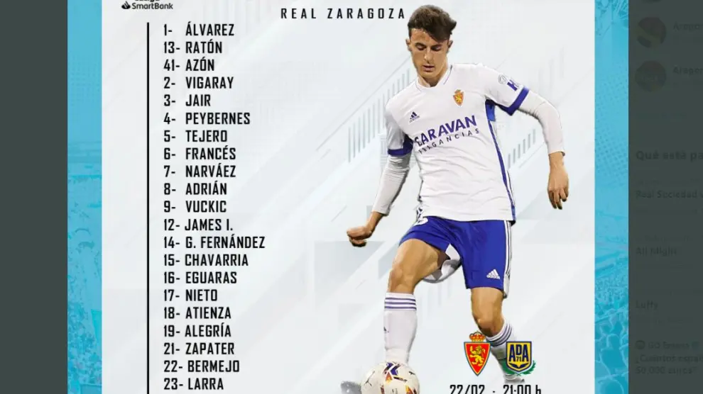 Lista de 23 convocados de Juan Ignacio Martínez para el partido de este lunes ante el Alcorcón.