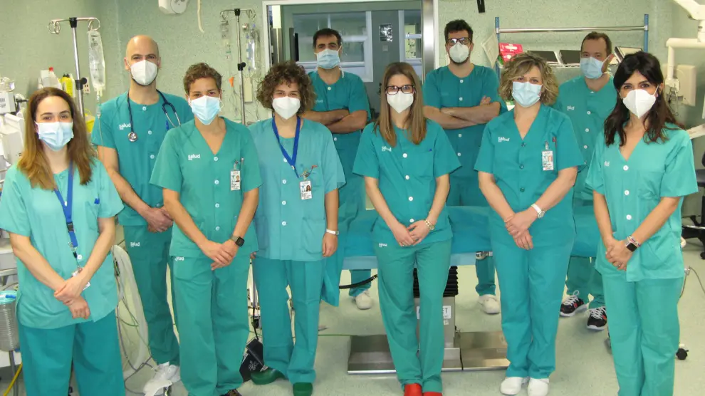 Equipo de facultativos que forman la Unidad de Anestesia Cardiotorácica del Hospital U. Miguel Servet de Zaragoza.