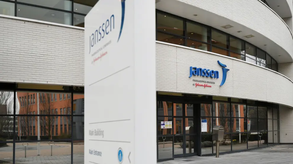 Exterior de la farmacéutica Janssen (Johnson&Johnson) en Leiden (Países Bajos)