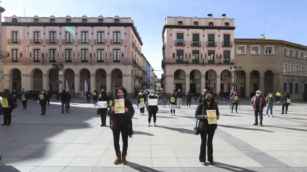 Protesta de los peluqueros en Zaragoza