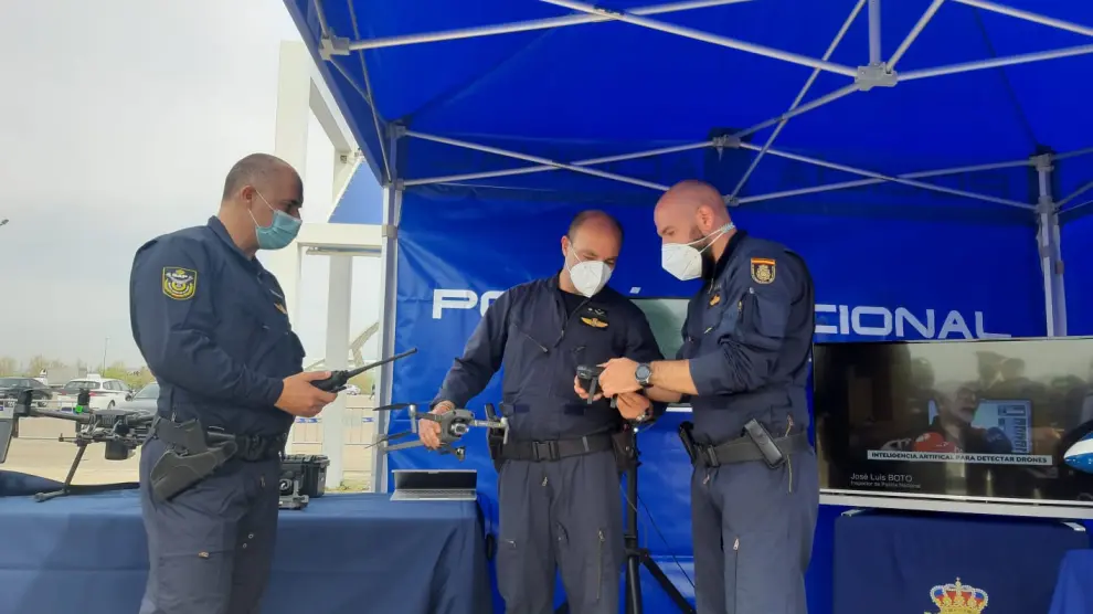 La Policía Nacional participa en la presentación de 'Hera Drone Hub'.