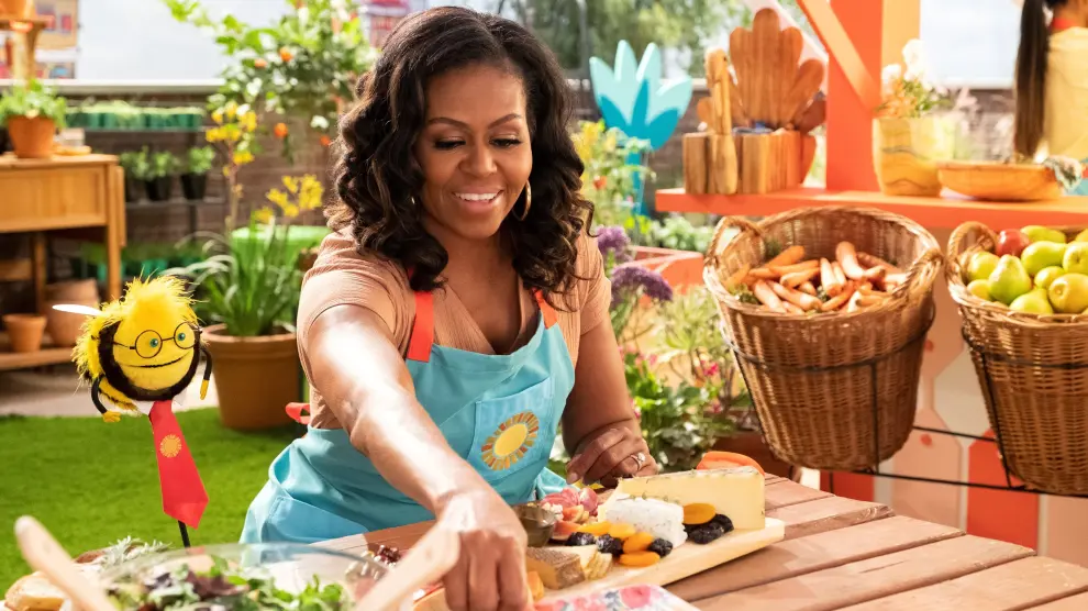 Michelle Obama, en su papel de dueña del mercado en la serie de Netflix