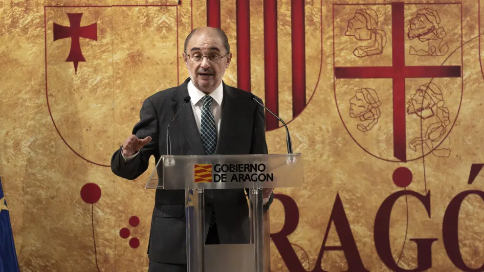 El presidente del Gobierno de Aragón, Javier Lambán, en el acto del Día de Aragón en Teruel