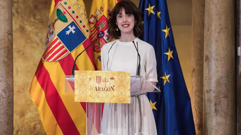Irene Vallejo en el acto institucional del Día de Aragón.