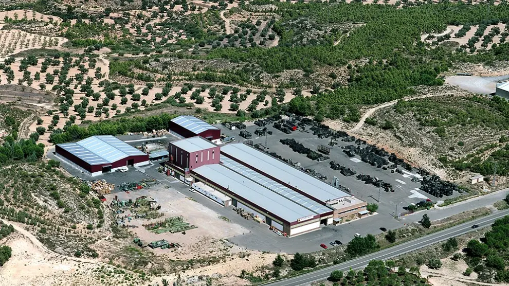 Foto aérea de las instalaciones de la empresa.