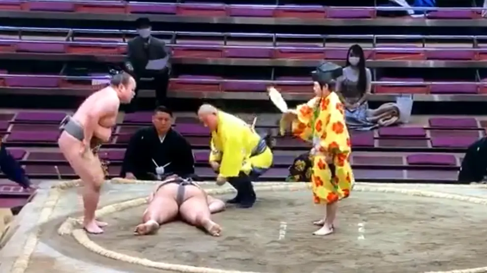 Accidente mortal de un luchador de sumo