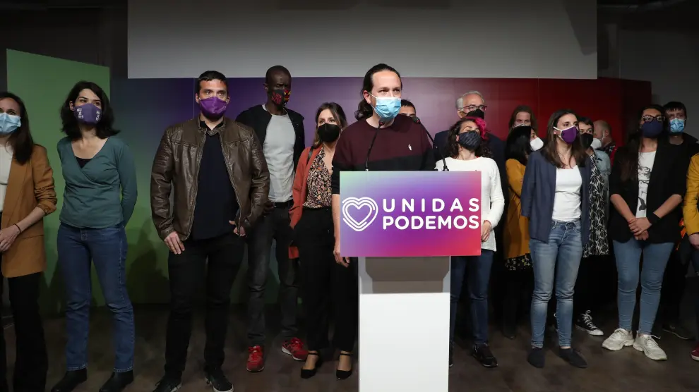 El candidato de Unidas Podemos a la presidencia de la Comunidad de Madrid y secretario general de Podemos, Pablo Iglesias