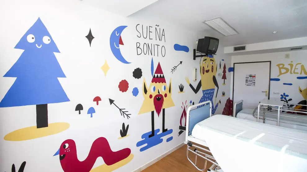 Hospital Infantil. Reportaje gráfico sobre la intervención artística en diversas habitaciones/6-11-2014/ Foto: Asier Alcorta[[[HA ARCHIVO]]]