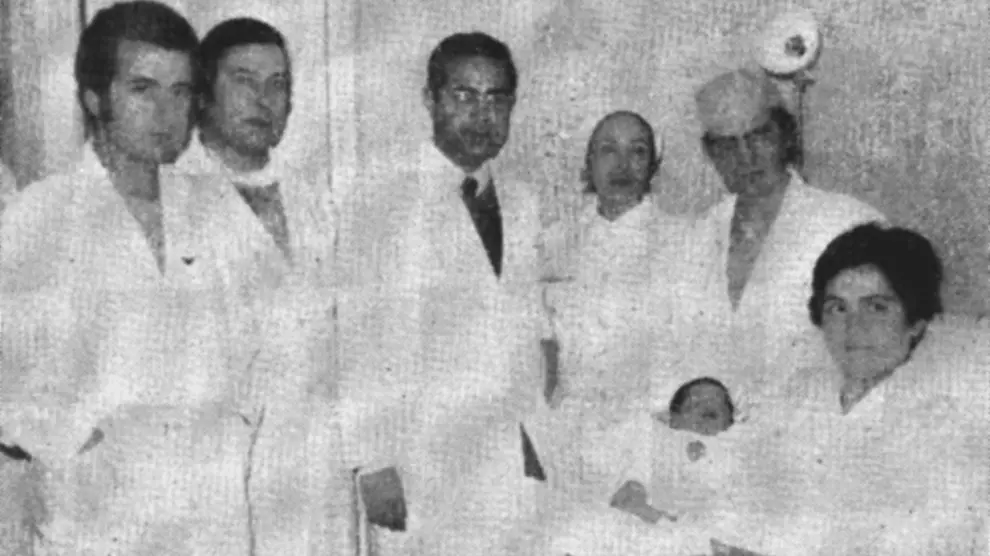 Imagen del día del parto de Ángeles Salcedo, hace casi 50 años.