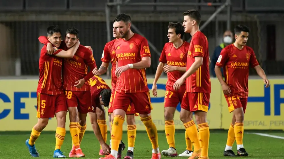 Los futbolistas celebran el gol de Sanabria, que supuso el 0-2 a falta de solo 10 minutos para concluir el duelo.