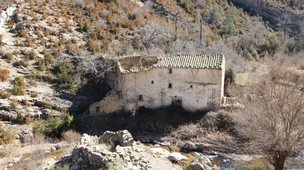Molino harinero de Cañada de Benatanduz, uno de los edificios amenazados.