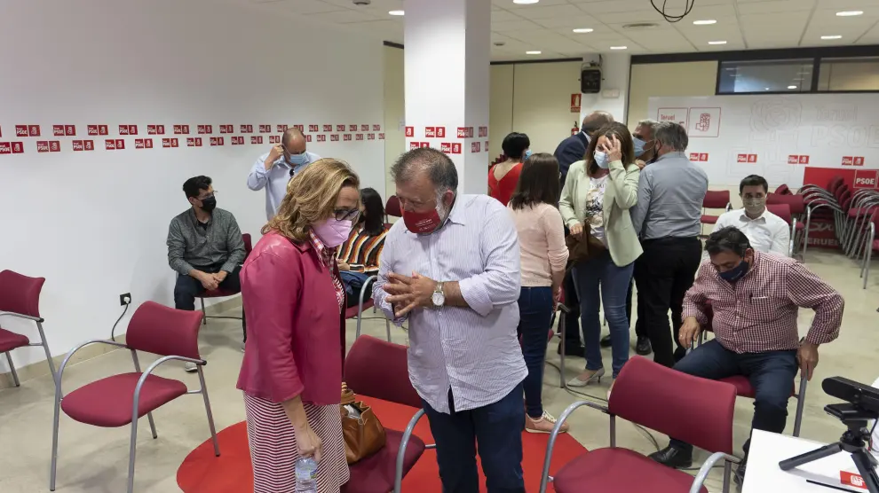 Reunion de la ejecutiva provincial del psoe de Teruel. Foto Antonio Garcia/Bykofoto. 31/05/21[[[FOTOGRAFOS]]]